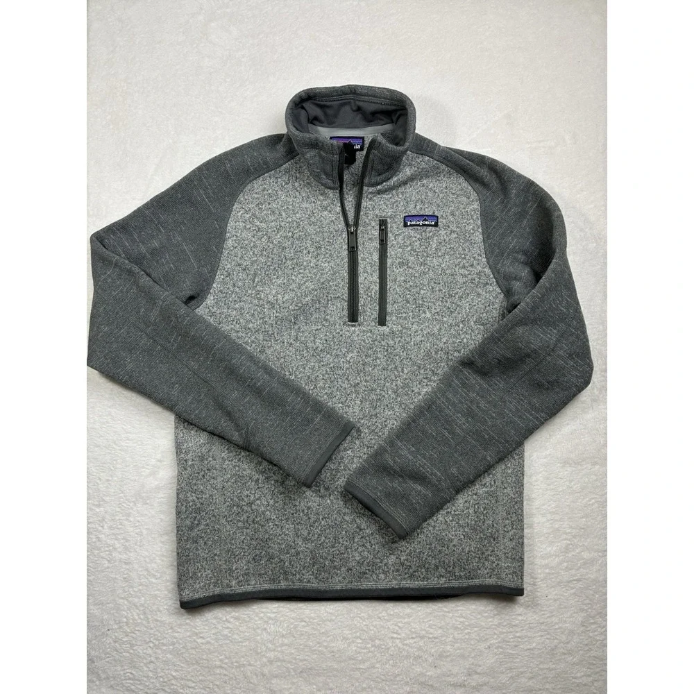 Patagonia Men's Better Sweater 1/4 Zip Fleece Jacket Heathered Gray Size S